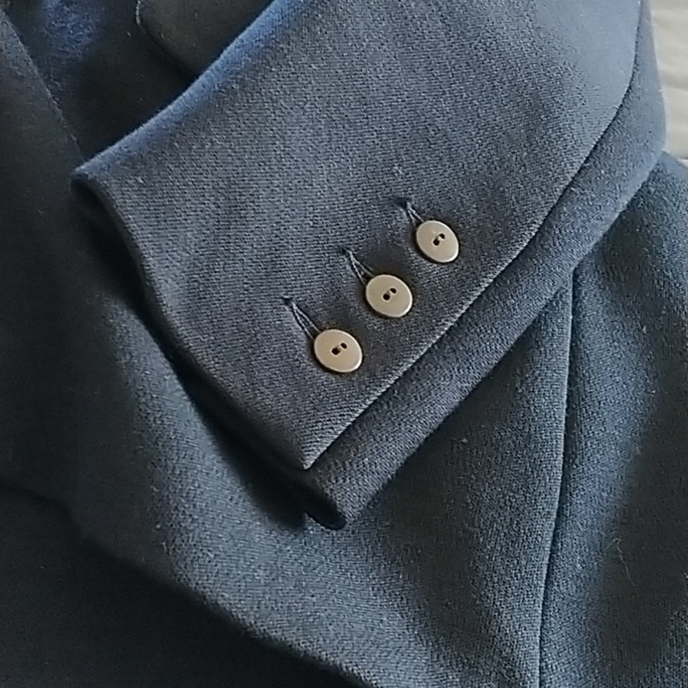 Bergdorf Goodman/Jennifer George Pea Coat Navy Vintage 6 - Picture 13 of 15